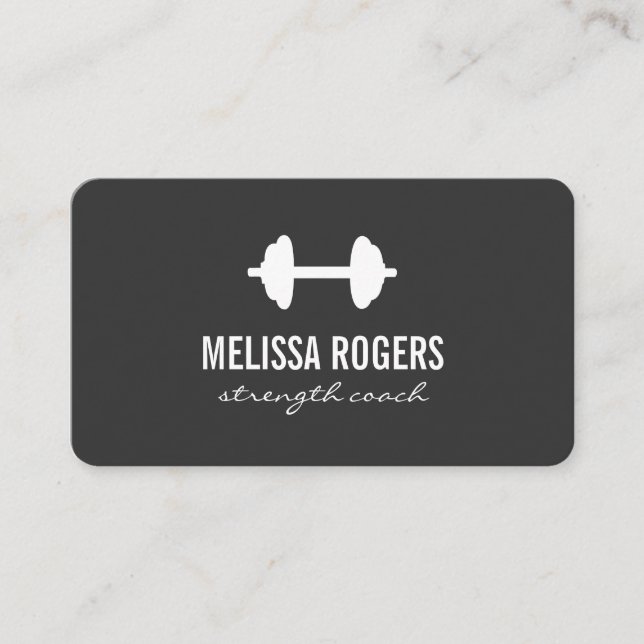 Carte De Visite Poids fitness Simple Noir et Blanc (Devant)