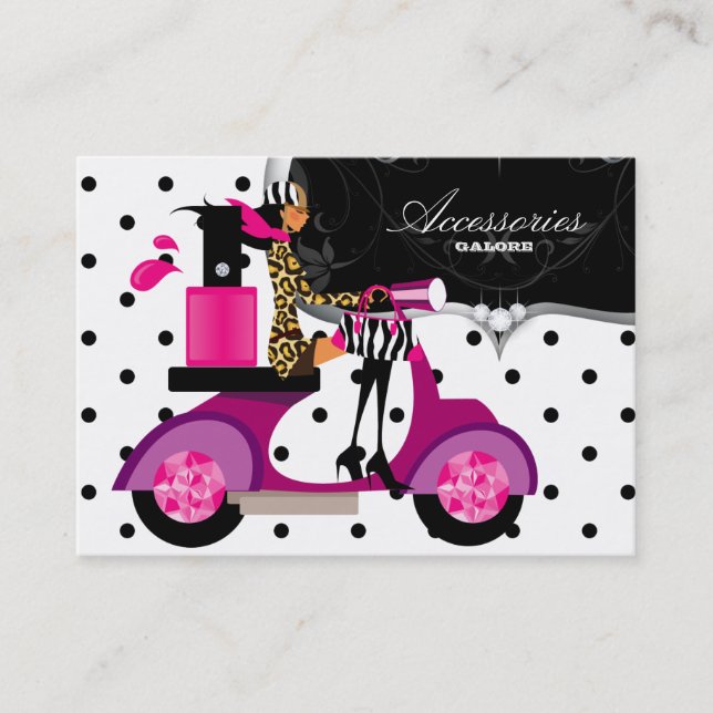 Carte De Visite Poignée de mode pour fille de Scooter-salon Nail (Devant)