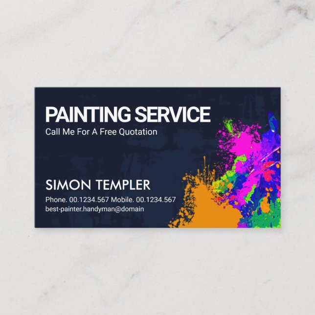 Carte De Visite Poignée de peinture Peeling Paint Grunge Handyman (Devant)