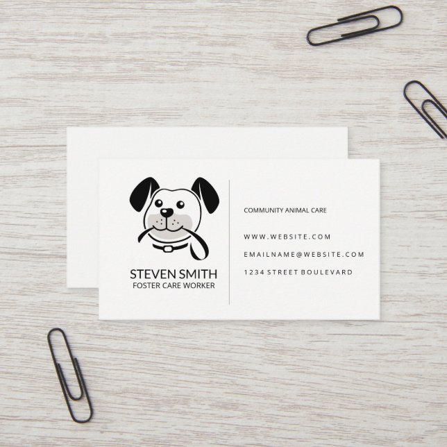 Carte De Visite Poignée de retenue de chien | Protection des anima (Devant/Arrière en situation)