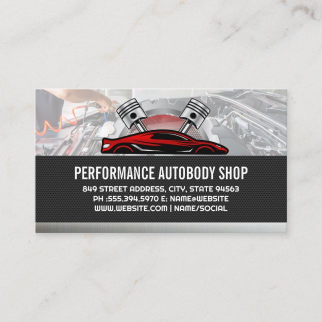 Carte De Visite Poignées Auto Sports | Services mécaniques (Devant)