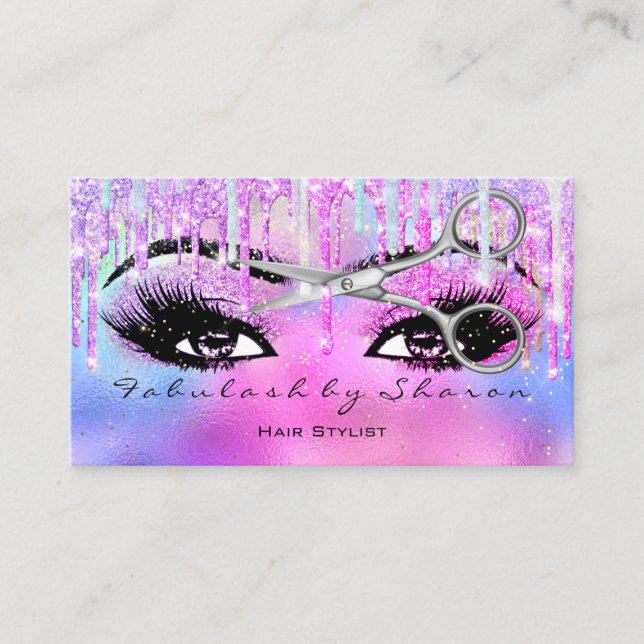 Carte De Visite Poils de maquillage Lashes Parties scintillant Cis (Devant)