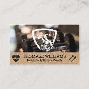 Carte De Visite Poing d'homme Fitness Poids de la salle de spo