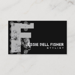 Carte De Visite Point de polka affligé - monogramme F