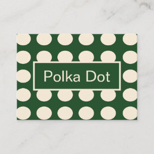 Carte De Visite Point Polka couleur ivoire vert