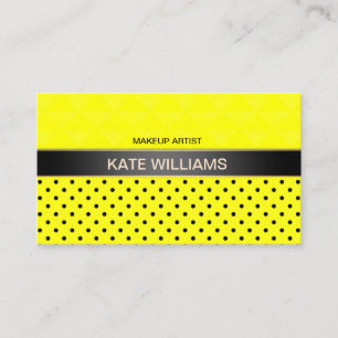Carte De Visite Pointe polka jaune néon, pois polka, élégant