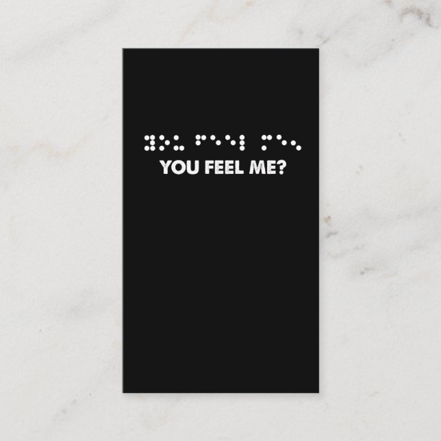 Carte De Visite Points en braille Vous Me Sentez Braille Lettres A (Devant)