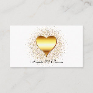 Carte De Visite Points étincelants du coeur doré