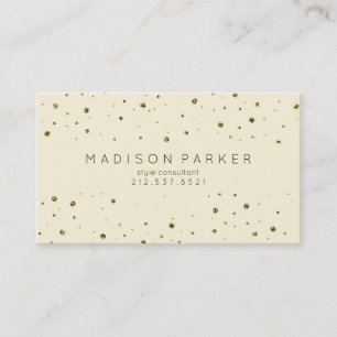 Carte De Visite Points fascinants d'or sur Ecru