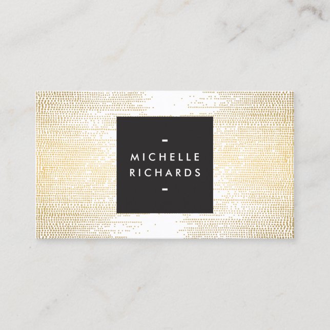 Carte De Visite Points Faux Gold Confetti Motif moderne (Devant)
