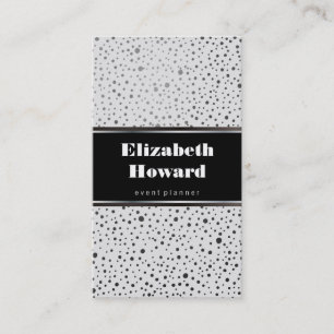 Carte De Visite Points métalliques Motif Blanc