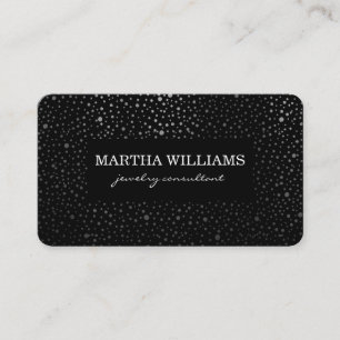 Carte De Visite Points métalliques Motif Noir