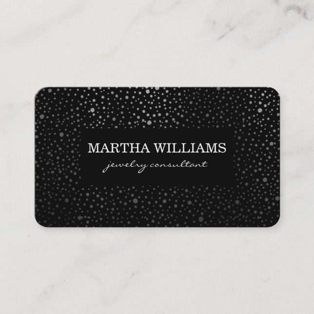 Carte De Visite Points métalliques Motif Noir (Devant)