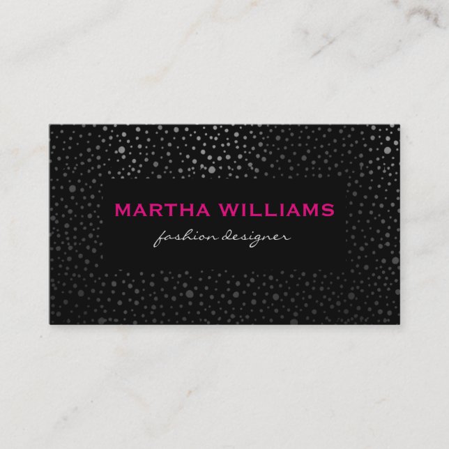 Carte De Visite Points métalliques Motif Noir (Devant)
