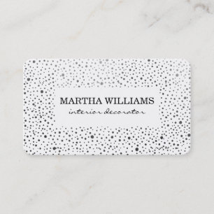Carte De Visite Points métalliques Motif noir et blanc