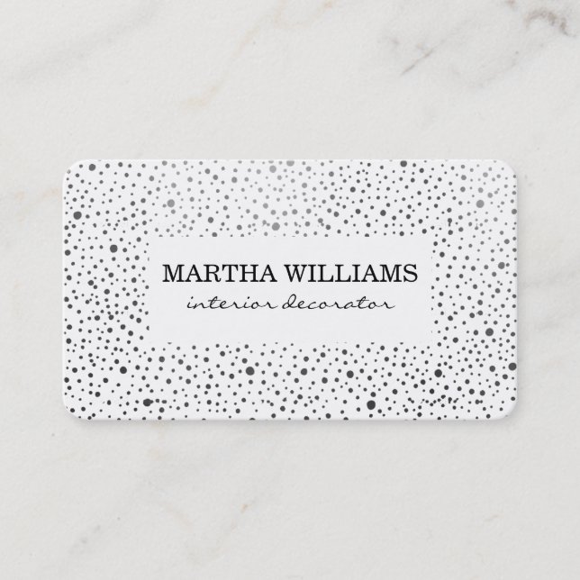 Carte De Visite Points métalliques Motif noir et blanc (Devant)