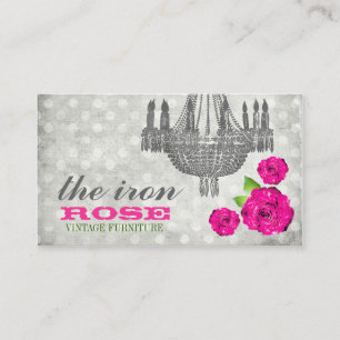 Carte De Visite Points roses de cru gris rose de CHROMATOGRAPHIE