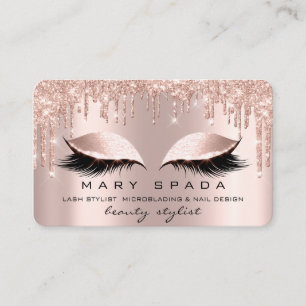 Carte De Visite Poireaux de maquillage sourcils rose Rose étincell