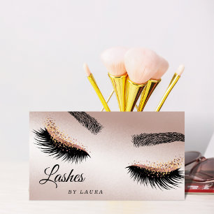 Carte De Visite Poireaux maquillage Artiste Rose Gold Mascara Brow