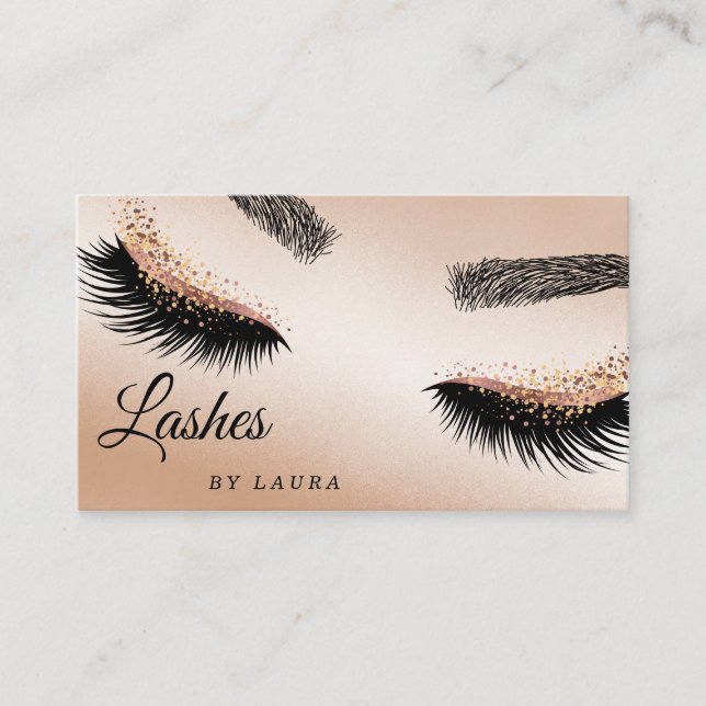 Carte De Visite Poireaux maquillage Artiste Rose Gold Mascara Brow (Devant)