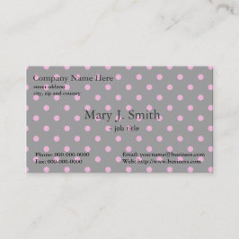 Carte De Visite pois mignon, girly, rose moderne et noir