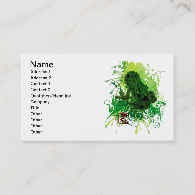 Carte De Visite Poison_dart_frog (Devant)