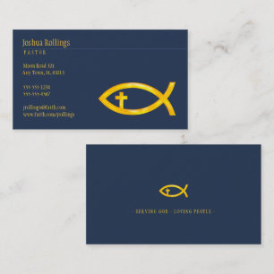 Carte De Visite Poisson chrétien avec croix   Inspirationnel