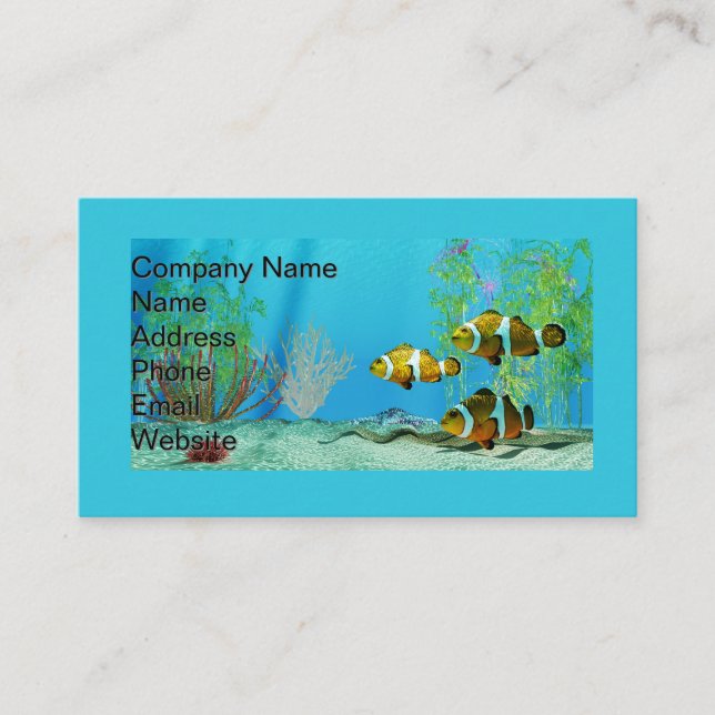 Carte De Visite Poisson clown sur Coral Reef (Devant)