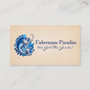 Carte De Visite Poisson et crochet dans l'eau   Marchandises sport