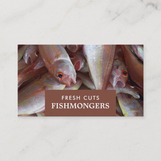 Carte De Visite Poisson, Pêcheur/Épouse, Marché aux Poissons (Devant)