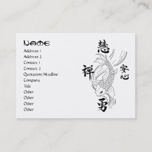 Carte De Visite Poissons chanceux à l'encre noire japonais