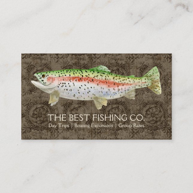 Carte De Visite Poissons classieux d'affaires de guide de bateau (Devant)