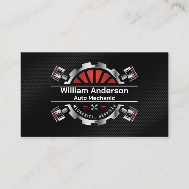 Carte De Visite Poistons métalliques | Services Auto | Fibre de ca (Devant)