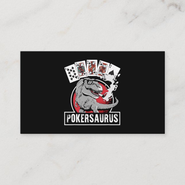 Carte De Visite Pokersaurus Casino Poker T Rex Dinosaur Jeux G (Devant)