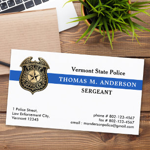 Carte De Visite Police Application Custom Logo Badge Officier de p