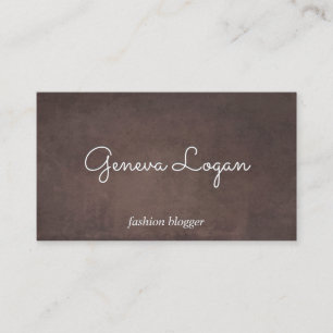 Carte De Visite Police Cursive   Fond de texture marron