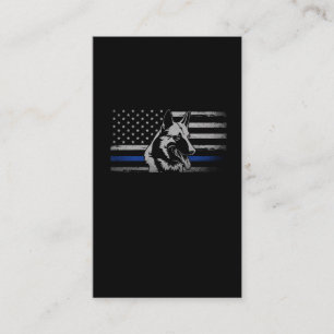 Carte De Visite Police de la Ligne Bleue Mince Chien Belge Malinoi