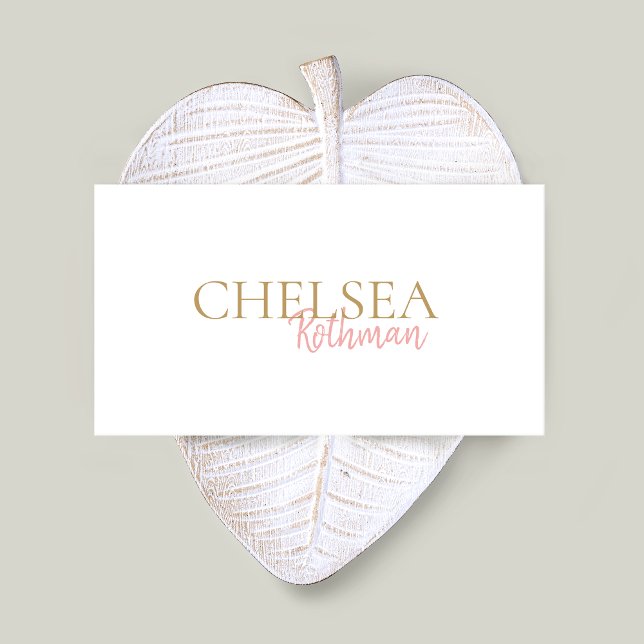 Carte De Visite Police de script manuscrit rose simple (Créateur téléchargé)