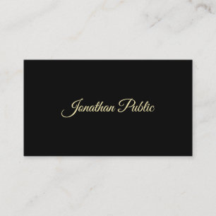 Carte De Visite Police de texte de script de script d'or créatif p