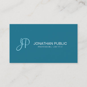 Carte De Visite Police de texte manuscrit moderne Turquoise tendan