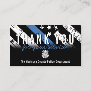 Carte De Visite Police Ligne bleue Merci drapeau américain