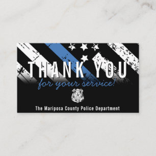 Carte De Visite Police Ligne bleue Merci drapeau américain