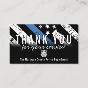 Carte De Visite Police Ligne bleue Merci drapeau américain