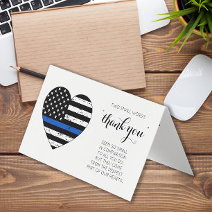 Carte De Visite Police Ligne Bleue Mince Merci personnalisé