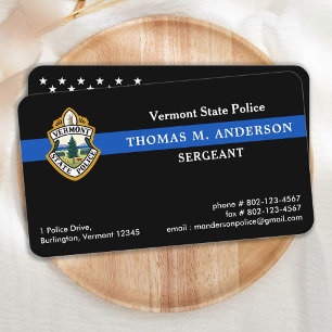 Carte De Visite Police Mince Ligne bleue Premium Logo Police Appli
