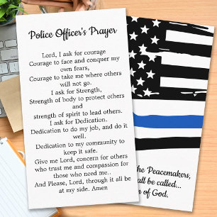 Carte De Visite Police Officier Prière Ligne bleue Police