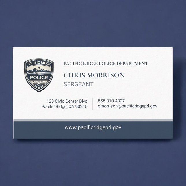 Carte De Visite Police Sergeant Logo Business Card (Créateur téléchargé)