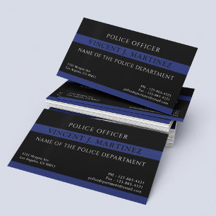 Carte De Visite Police Service de police de la Ligne bleue mince