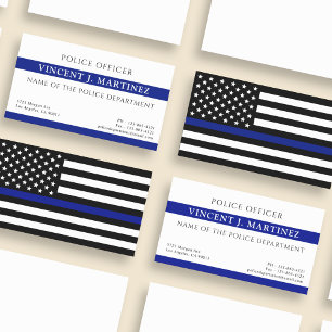 Carte De Visite Police Service de police de la Ligne bleue mince