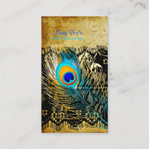 Carte De Visite Polices PixDezines Vintage Peacock+Lace/do-it-your